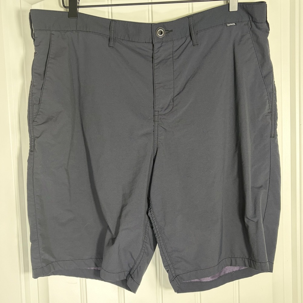 Hurley Nike Dri-FIT Chino Shorts Mens 36 Gray Hybrid Casual Athletic Walk Shorts